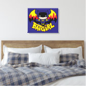 Chibi Batgirl met Gotham Skyline en Logo Canvas Afdruk (Insitu (Slaapkamer))