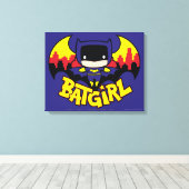 Chibi Batgirl met Gotham Skyline en Logo Canvas Afdruk (Insitu (Houten vloer))