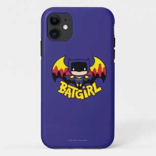 Chibi Batgirl met Gotham Skyline en Logo iPhone 11 Hoesje