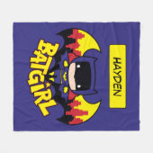 Chibi Batgirl met Gotham Skyline en Logo Fleece Deken (Voorkant (Horizontaal))