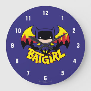 Chibi Batgirl met Gotham Skyline en Logo Grote Klok