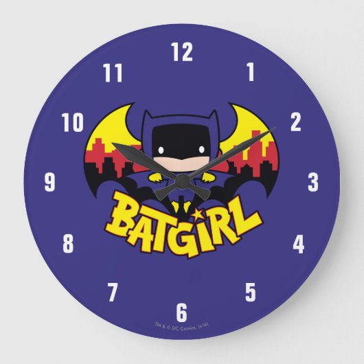 Chibi Batgirl met Gotham Skyline en Logo Grote Klok (Voorkant)