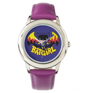Chibi Batgirl met Gotham Skyline en Logo Horloge