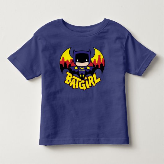 Chibi Batgirl met Gotham Skyline en Logo Kinder Shirts (Voorkant)