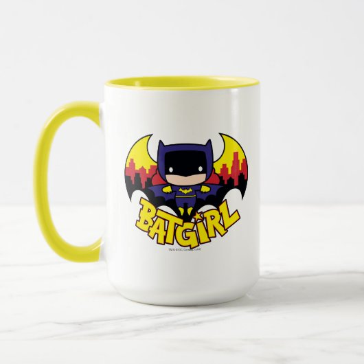 Chibi Batgirl met Gotham Skyline en Logo Mok (Links)