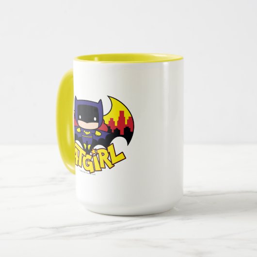 Chibi Batgirl met Gotham Skyline en Logo Mok (Voorkant links)