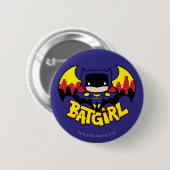 Chibi Batgirl met Gotham Skyline en Logo Ronde Button 5,7 Cm (Voorkant /achterkant)