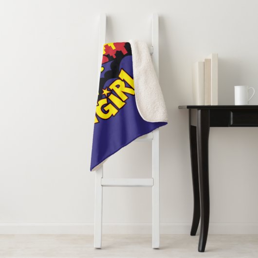 Chibi Batgirl met Gotham Skyline en Logo Sherpa Deken (In situ)