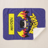Chibi Batgirl met Gotham Skyline en Logo Sherpa Deken (Voorkant (horizontaal))