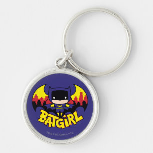 Chibi Batgirl met Gotham Skyline en Logo Sleutelhanger