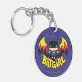 Chibi Batgirl met Gotham Skyline en Logo Sleutelhanger (Voorkant Links)