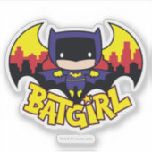 Chibi Batgirl met Gotham Skyline en Logo Sticker (Voorkant)