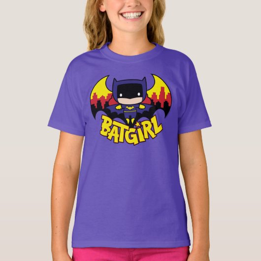 Chibi Batgirl met Gotham Skyline en Logo T-shirt (Voorkant)