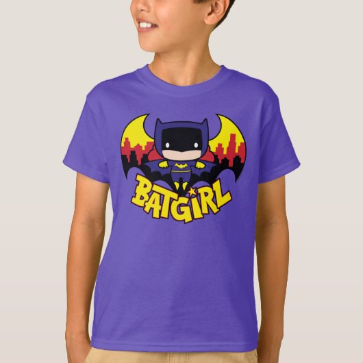 Chibi Batgirl met Gotham Skyline en Logo T-shirt (Voorkant)