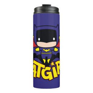 Chibi Batgirl met Gotham Skyline en Logo Thermosbeker