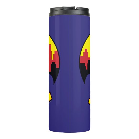 Chibi Batgirl met Gotham Skyline en Logo Thermosbeker (Achterkant)