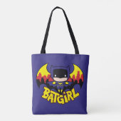 Chibi Batgirl met Gotham Skyline en Logo Tote Bag (Achterkant)