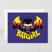 Chibi Batgirl met Gotham Skyline & Logo Briefkaart (Voorkant / Achterkant)