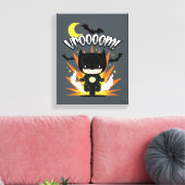 Chibi Batman Batcycle Canvas Afdruk (Insitu (Woonkamer))