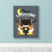 Chibi Batman Batcycle Canvas Afdruk (Insitu (Houten vloer))