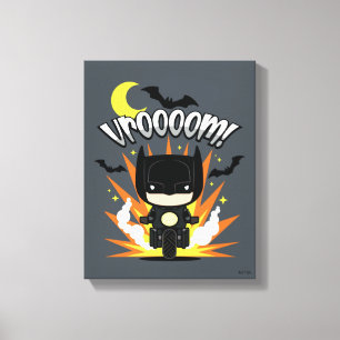 Chibi Batman Batcycle Canvas Afdruk