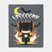 Chibi Batman Batcycle Fleece Deken (Voorkant)