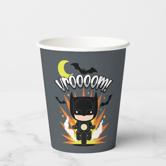 Chibi Batman Batcycle Papieren Bekers (Achterkant)