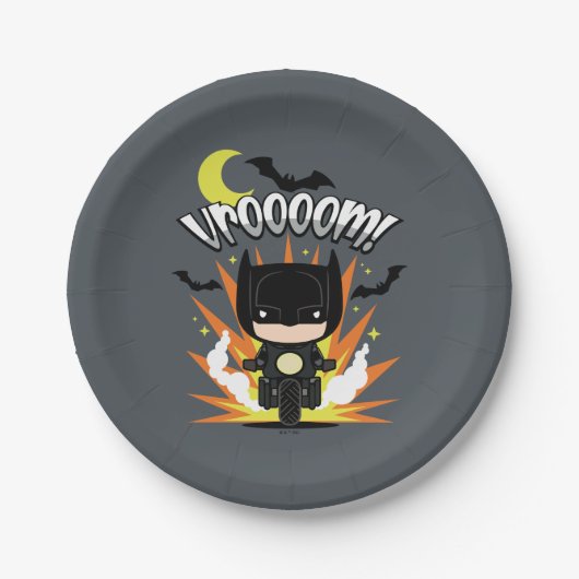Chibi Batman Batcycle Papieren Bordje (Voorkant)
