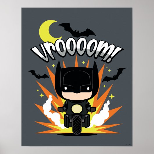 Chibi Batman Batcycle Poster (Voorkant)