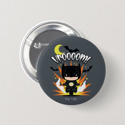 Chibi Batman Batcycle Ronde Button 5,7 Cm (Voorkant /achterkant)