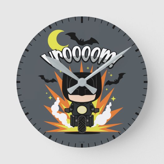 Chibi Batman Batcycle Ronde Klok (Voorkant)