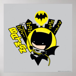 Chibi Batman beklimt de stad Poster