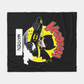 Chibi Batman in Batmobile Fleece Deken (Voorkant (Horizontaal))