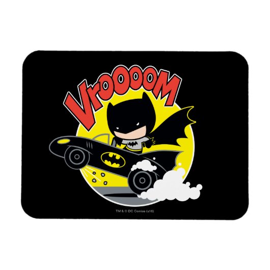 Chibi Batman in Batmobile Magneet (Horizontaal)