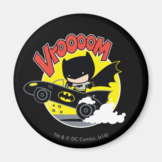 Chibi Batman in Batmobile Magneet (Voorkant)