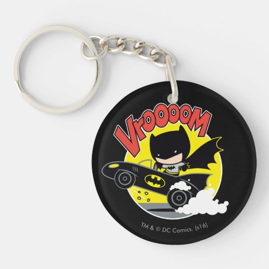 Chibi Batman in Batmobile Sleutelhanger (Voorkant)