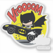 Chibi Batman in Batmobile Sticker (Voorkant)