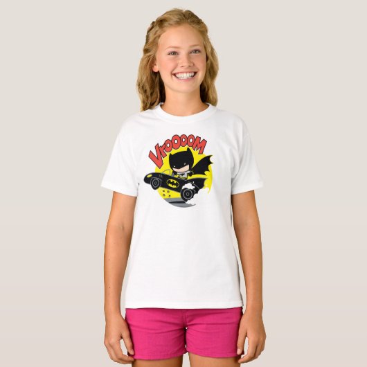 Chibi Batman in Batmobile T-shirt (Voorkant volledig)