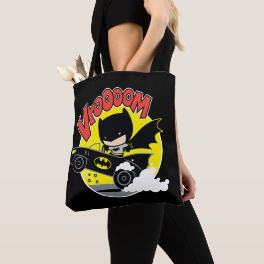 Chibi Batman in Batmobile Tote Bag (Dichtbij)