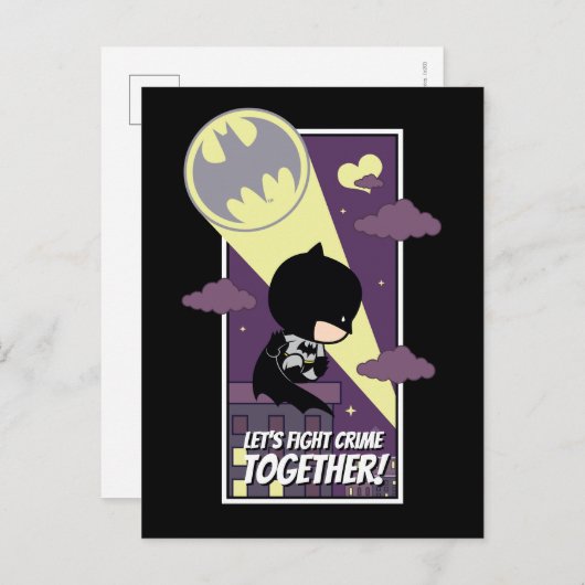 Chibi Batman - Laten we samen de misdaad bestrijde Feestdagenkaart (Voorkant / Achterkant)