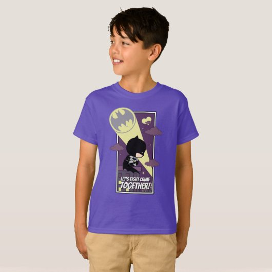 Chibi Batman - Laten we samen de misdaad bestrijde T-shirt (Voorkant volledig)
