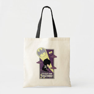 Chibi Batman - Laten we samen de misdaad bestrijde Tote Bag