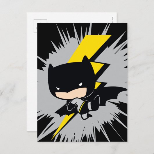 Chibi Batman Lightning Kick Briefkaart (Voorkant / Achterkant)