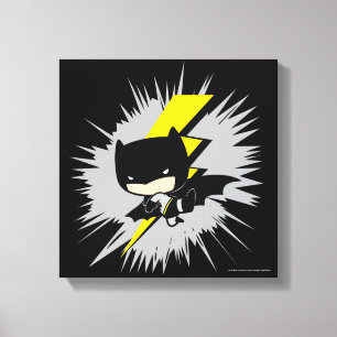 Chibi Batman Lightning Kick Canvas Afdruk