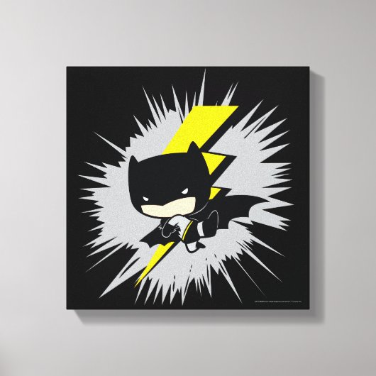 Chibi Batman Lightning Kick Canvas Afdruk (Voorkant)