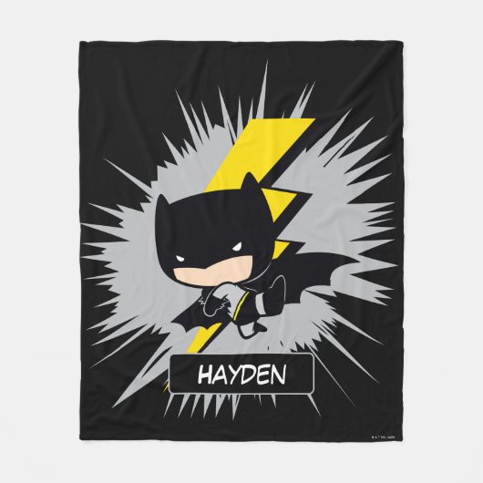 Chibi Batman Lightning Kick Fleece Deken (Voorkant)