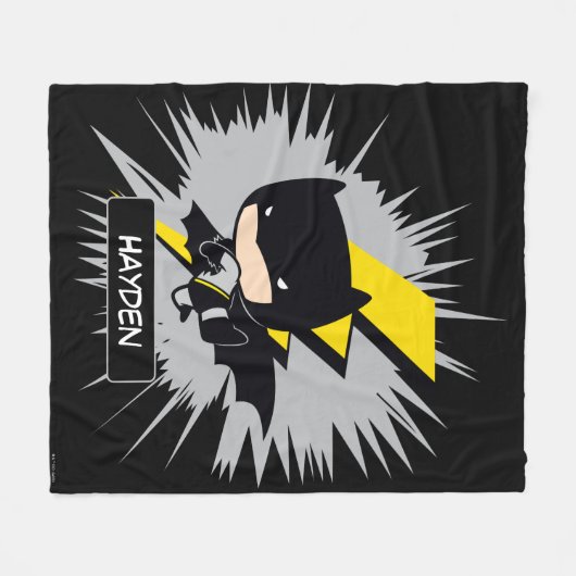 Chibi Batman Lightning Kick Fleece Deken (Voorkant (Horizontaal))