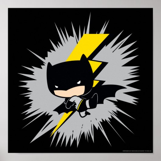 Chibi Batman Lightning Kick Poster (Voorkant)