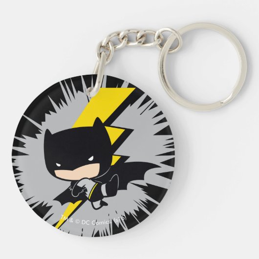Chibi Batman Lightning Kick Sleutelhanger (Achterkant)