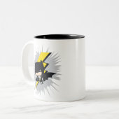 Chibi Batman Lightning Kick Tweekleurige Koffiemok (Voorkant links)